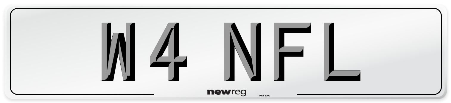 W4 NFL Number Plate from New Reg